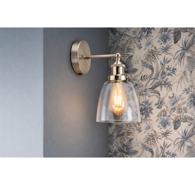 Wayland 1 - Light Dimmable Industrial Style Switched Armed Sconce Wall Light