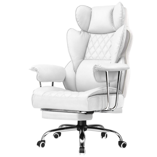 Inbox Zero Adjustable Reclining Ergonomic Faux Leather Swiveling PC & Racing Game Chair