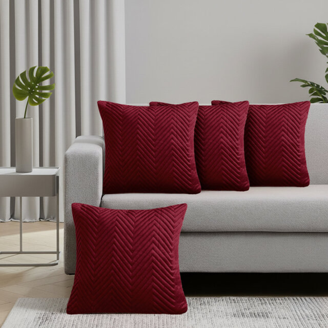 Embossed Velvet Cushion Cover (4 Piece Set)