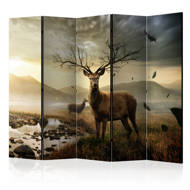 Room Divider - Deers By Mountain Stream II [Room Dividers]