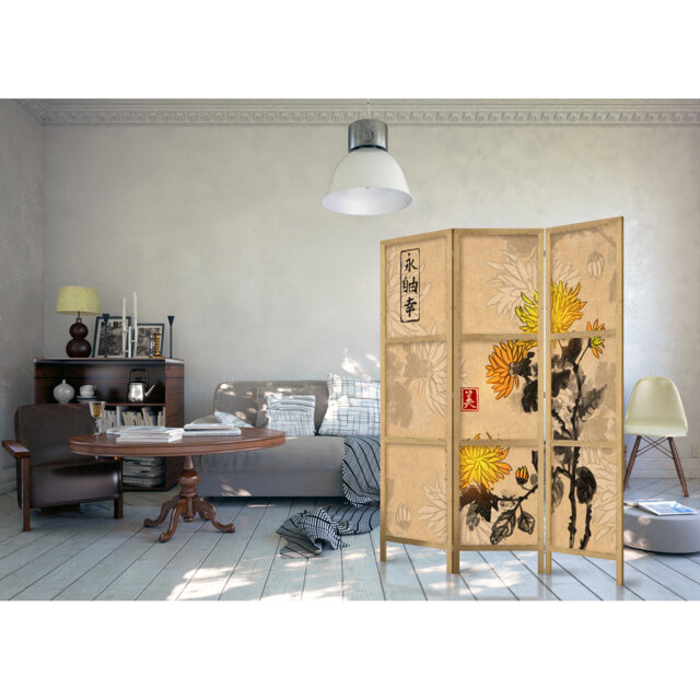 135cm W x 171cm H 3 - Panel Solid Wood Folding Room Divider