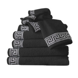 8 Piece Greek Towel Bale Set - Standard Cotton Luxury Soft & Quick Dry Towelette, 4 Face, 2 Hand and 2 Bath Towels Set
