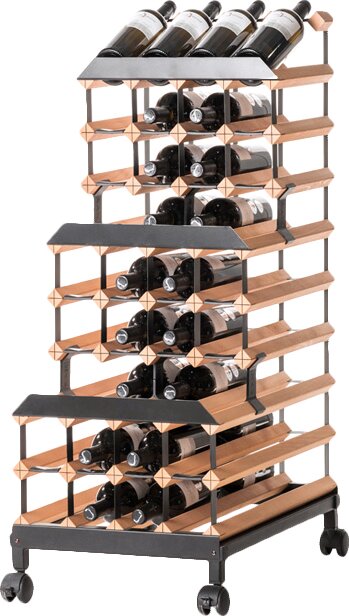 Hilal In Motion Solid Wood Floor Wine Bottle Rack in Natural