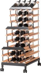 Hilal In Motion Solid Wood Floor Wine Bottle Rack in Natural