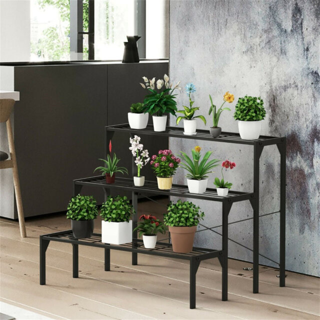 3 Tier Plant Stand With Heavy-Duty Steel Frame
