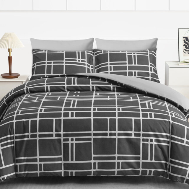 Microfiber Brick Duvet Cover Set
