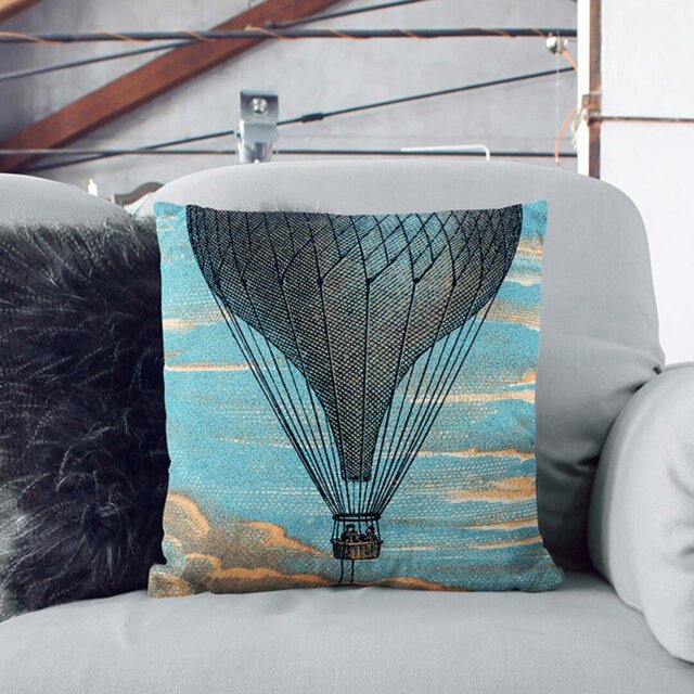 Hot Air Balloon Flying High Cushion with Filling