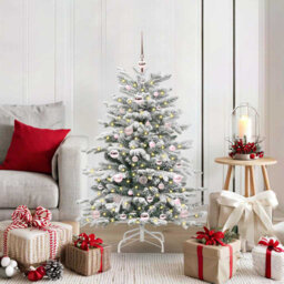 Artificial Hinged Christmas Tree White PE and PVC