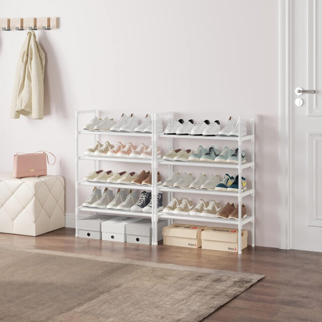 10 Tier Adjustable Shoe Rack,Hold 30 Pairs Shoe,Space Saving,Sturdy Design,White