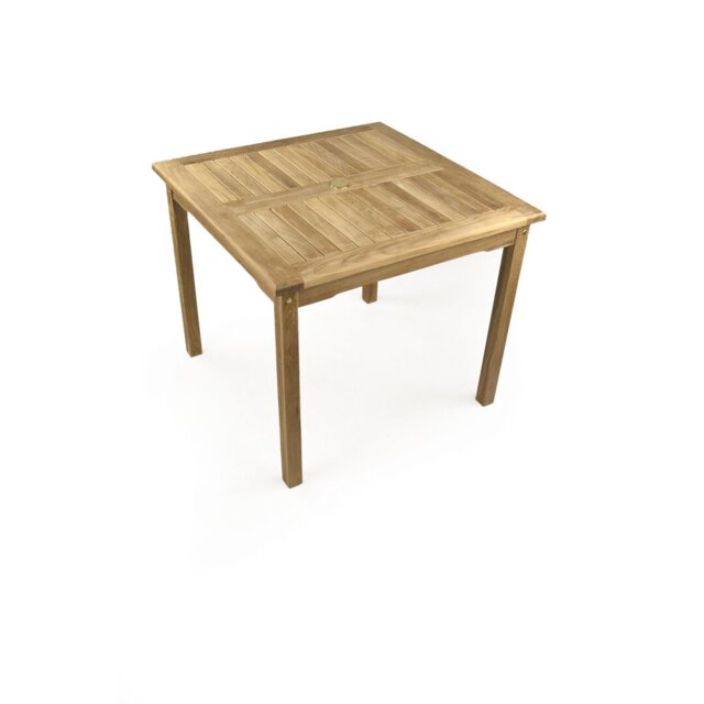 Katelynn Square Teak Solid Wood Outdoor with Umbrella Hole Dining Table - 90 cm W 90 cm D