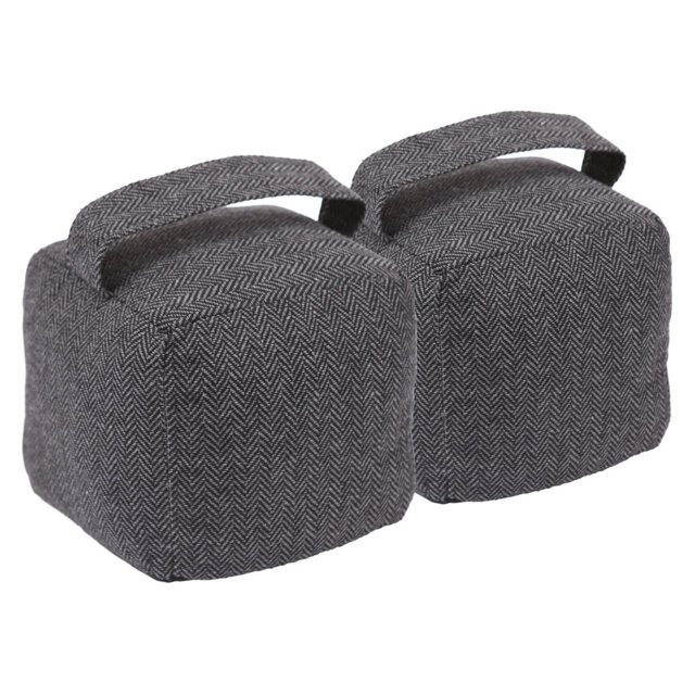 Nicola Spring - Herringbone Fabric Door Stops with Handle - Set of 2