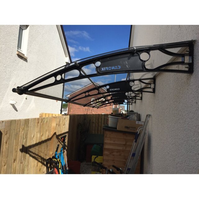 CANOFIX 2m W x 1.5m D Door Canopy Grey-Bracket Bronze-Sheet