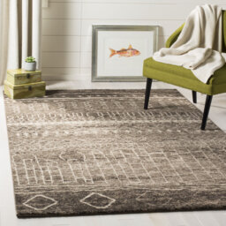 Montsalas Handmade Hooked Brown Rug