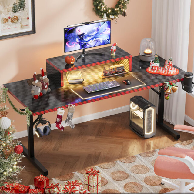 Adjustable Metal Base Computer Desk