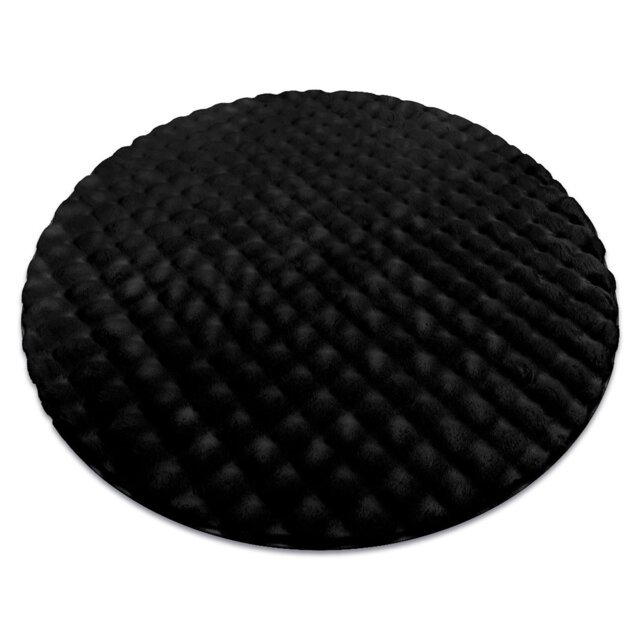 Hyer Solid Colour Machine Woven Black Area Rug