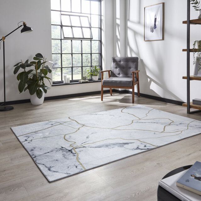 Rawe area rug Printed Rectangle Ivory/Gold