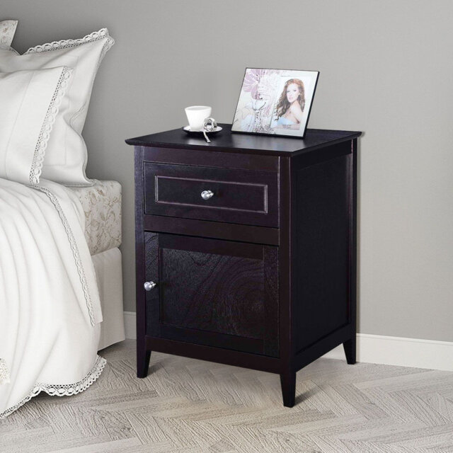 2-Tier Modern Badroom Nightstand with Drawer