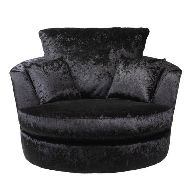 Romelia Velvet Swivel Barrel Chair