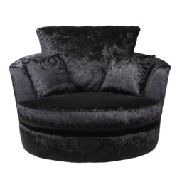 Romelia Velvet Swivel Barrel Chair