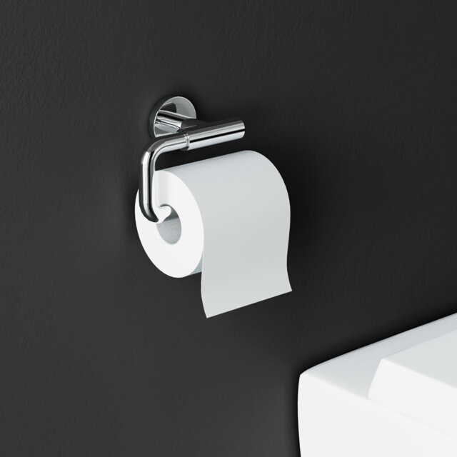 Belfry Bathroom Wall-mounted Toilet Roll Holder Metal made w/ Grey