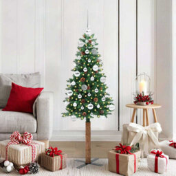 Slim Christmas Tree PVC and Solid Pine wood