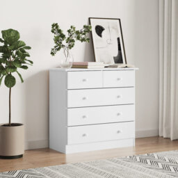 Mamon Solid Wood 77cm W 5 - Drawer Chest of Drawers