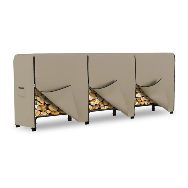Khang Heavy Duty Waterproof Outdoor Firewood Cover, All Weather Protection UV Resistant Wood Rack Cover