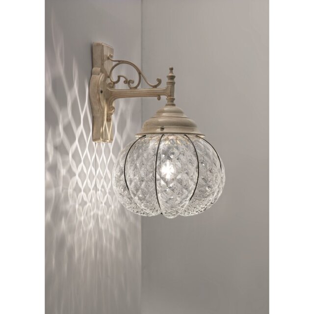 S.stae Beige Crystal Glass Outdoor Wall Lantern