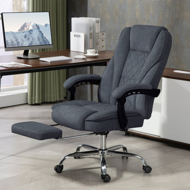 Vinsetto Massage Office Chair Footrest 6-Point Massage Heat