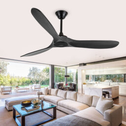 Solid Wood Ceiling Fan With Remote,3 Blade Reversible Dc Motor, Quiet Cooling For Living Room Or Bedroom