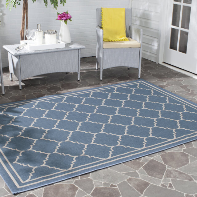 Anais Hooked Blue/Beige Indoor/Outdoor Rug