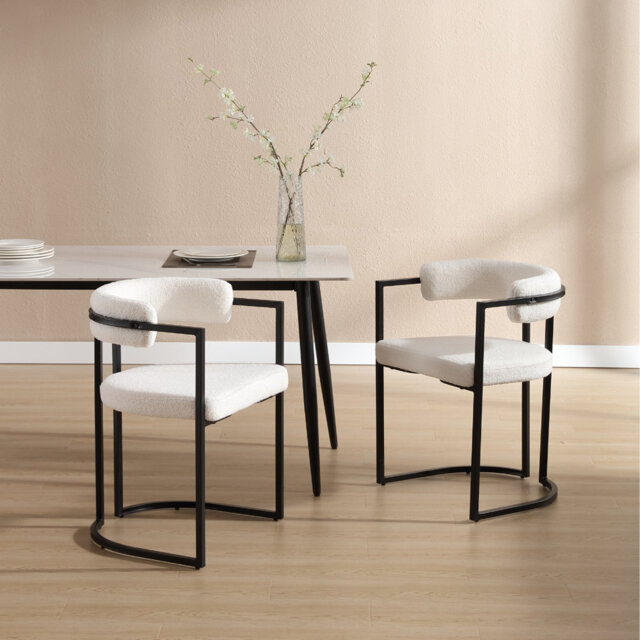 Fairmont Park Dining Chairs Upholstered in Modern Kitchen Chairs in Metal Frame for Living Room Restaurant Cafe