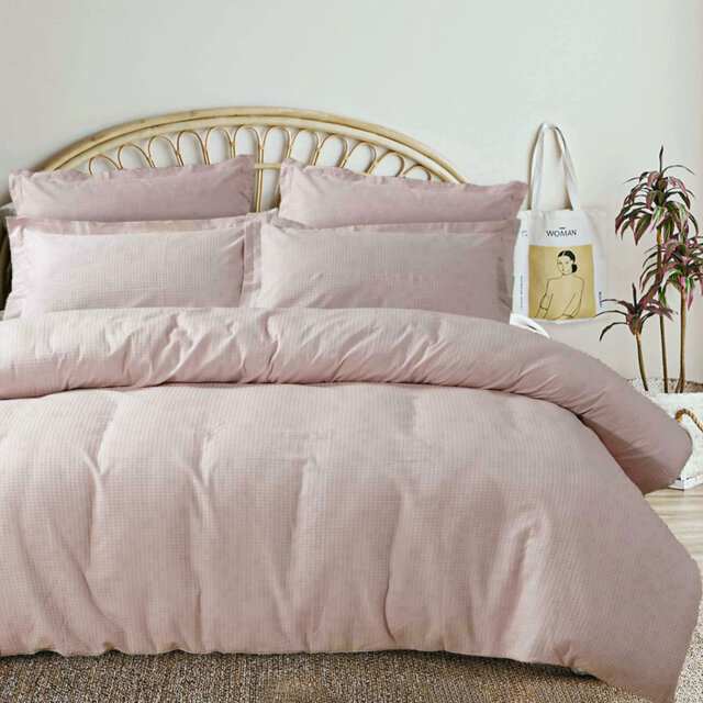 Fozia Blush Pink 100% Cotton 180 TC 3 Piece Duvet Cover Set