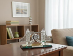 Roman Numeral Quartz Movement / Crystal Tabletop Clock