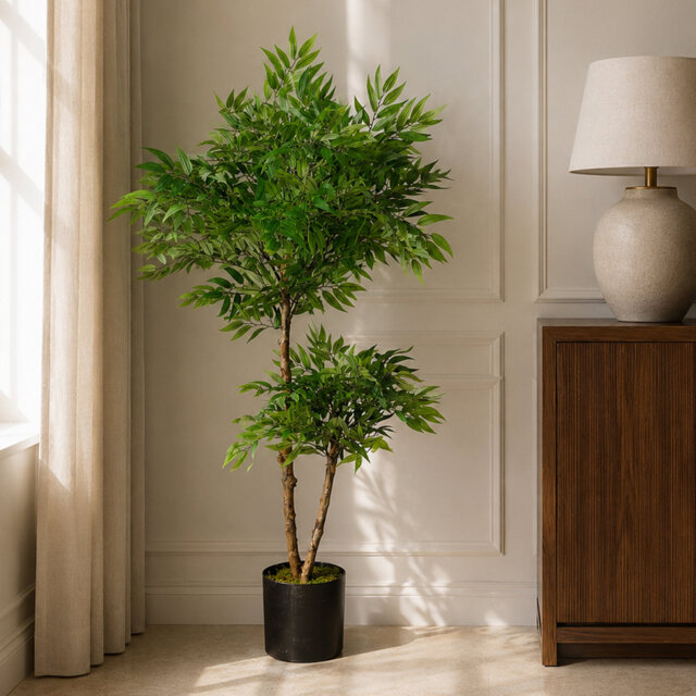 100cm Faux Ruscus Tree in Pot Liner