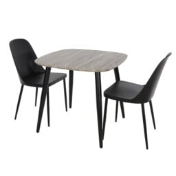 Aspen 3-Piece Casual Dining Set - Square Dining Table & 3 Duo Plastic Chairs