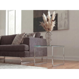 Tall Silver Aluminium Floor Vase