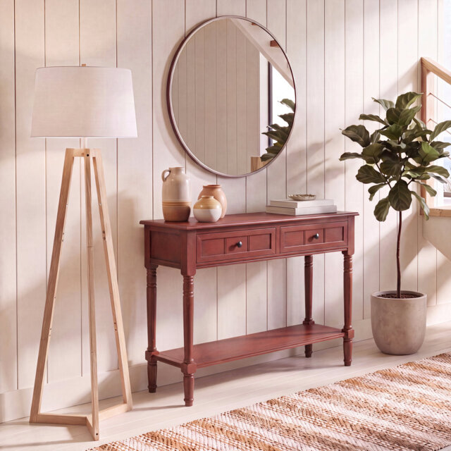 Brookshire 30.48 cm Solid Wood Top Console Table