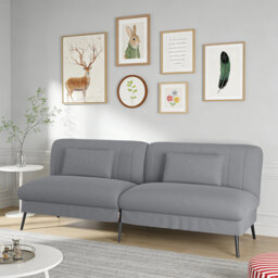 COMHOMA Fabric Sofa Bed 3 Seater Upgraded Frame 5-Gear Back Angle Adjustable Futon Sofa For Living Room, Guest Room