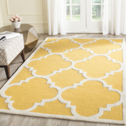 Kaplan Hand-Tufted Gold/Ivory Area Rug