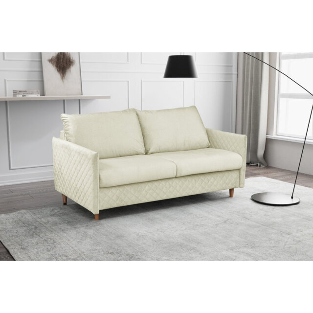 Melieck 2 Seater Velvet Sofa Bed with Mattress