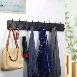 Solid Wood Wall Mounted Required 10 - Hook Wall Mounted Coat Rack