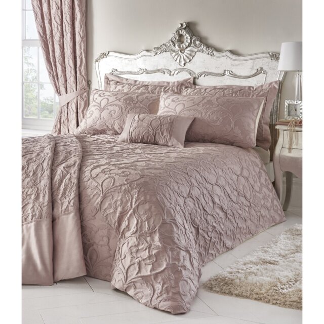 Blush Pink Luxury Jacquard Duvet Cover Set