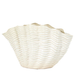 Clam Vase Large Reactive White 370X165x225mm