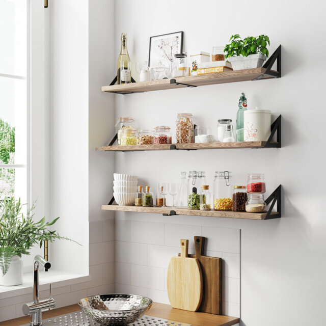 Wall Mounted Floating Book Shelves