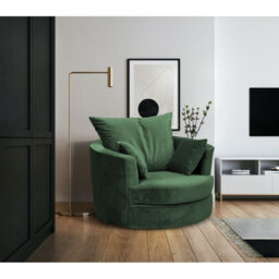 Curwood Upholstered Swivel Barrel Chair