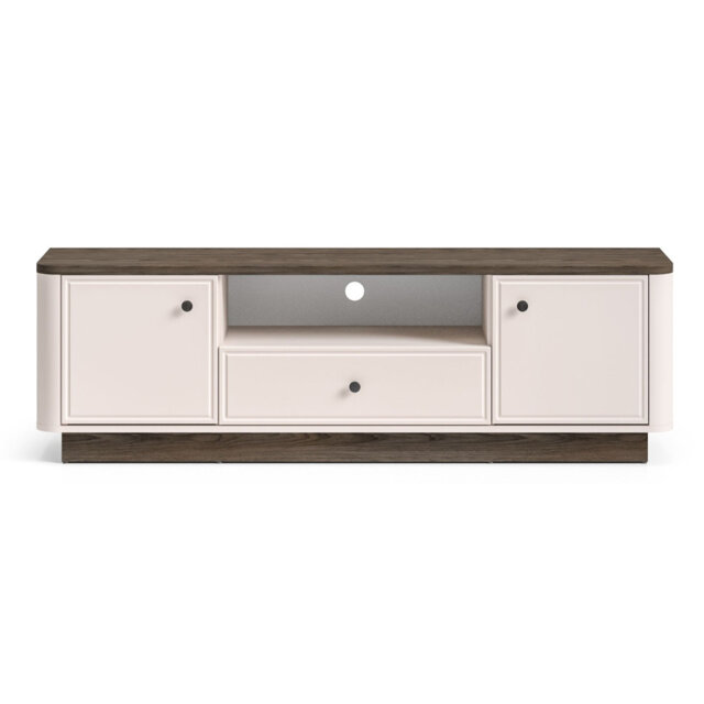 Vilavio TV Unit Two Doors Drawer and Shelf 160 cm Cashmere Windmill Dark Oak