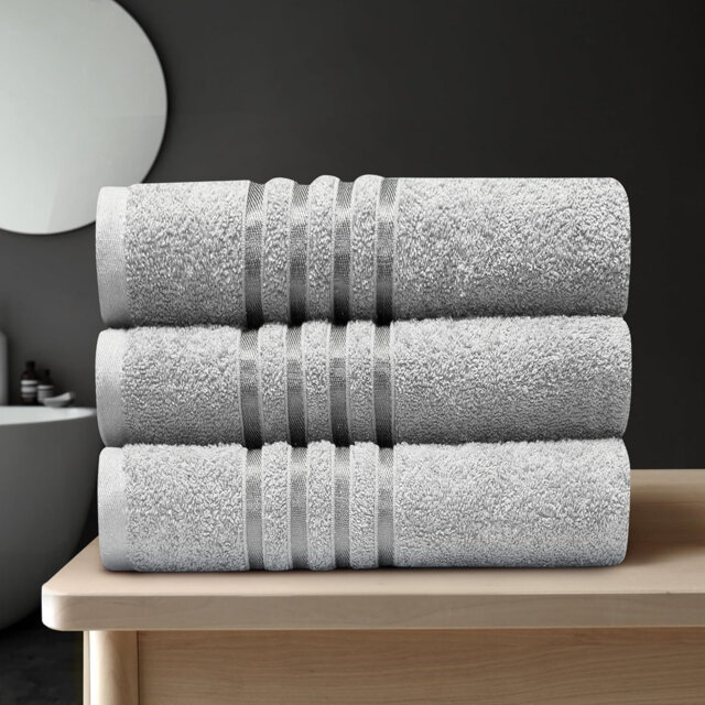 3-Pack Extra Large Cotton Bath Sheets - Soft, Absorbent, Quick-Dry Towels, 90 x 150 cm - Family Set for Ultimate Comfort