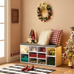 Adara Linen Blend Upholstered Storage Bench