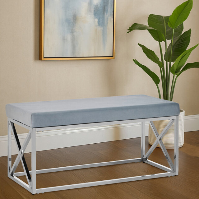 Sayyed Velvet Upholstered Bench